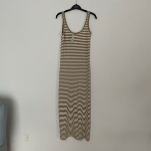 NWT Vero Moda Striped Cotton Blend Stretch  Maxi Ankle Length Dress Size S